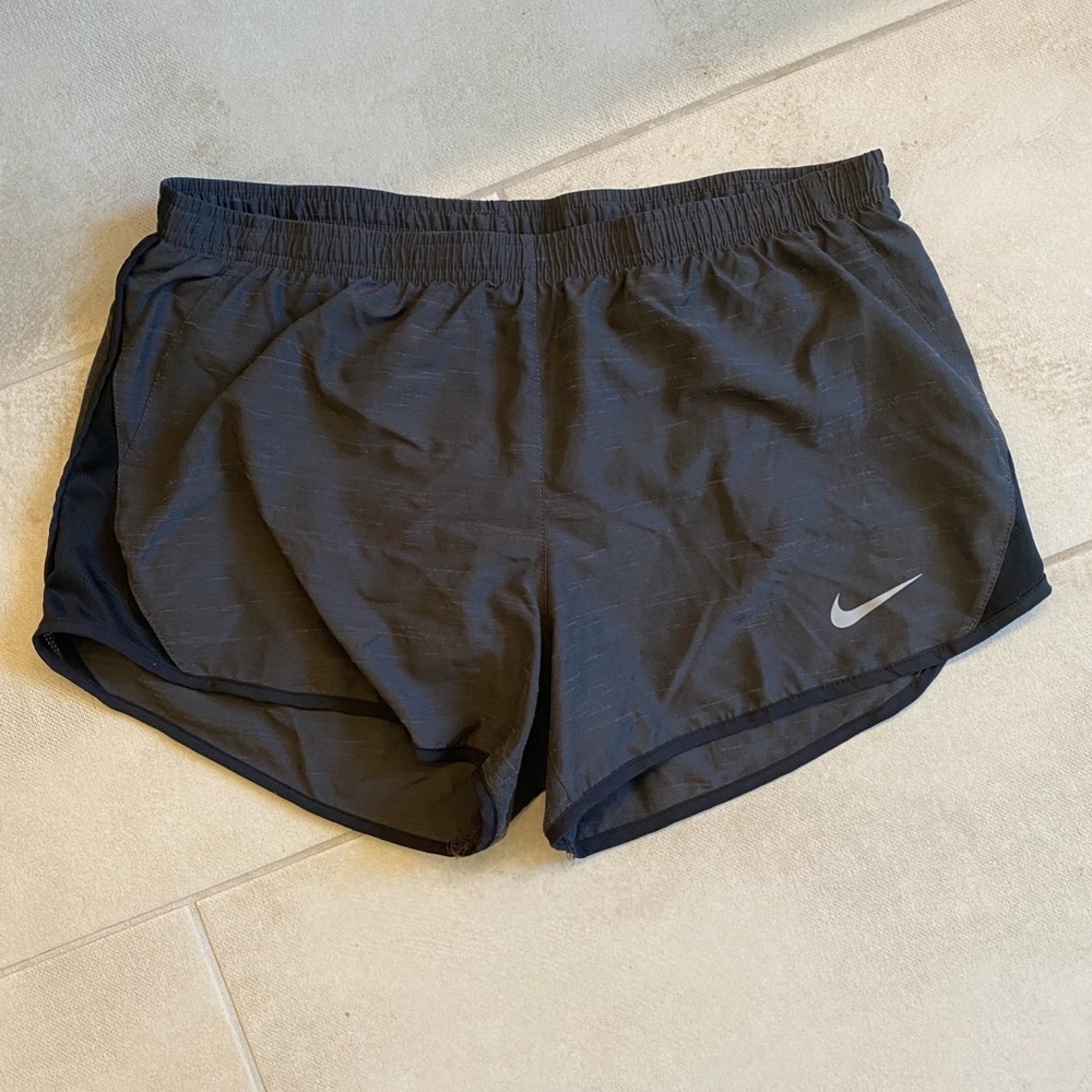 Nike - Women’s Dri-FIT Tempo Running Shorts - Dark Gray & Black - Size: Medium